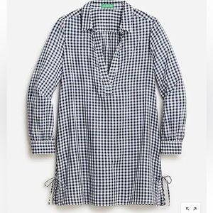 NWT J. Crew Cotton voile tunic cover-up in gingham